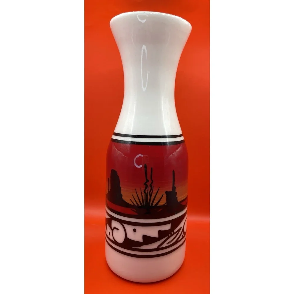 VTG Navajo Cedar Mesa Wine/Water Ceramic Carafe/Native American Vase-Signed